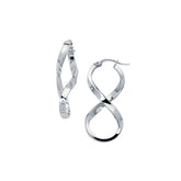 14K White Gold Infinity Freeform Earring